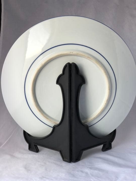 鍋島焼の染付け大皿　稚児絵　直径約30cm