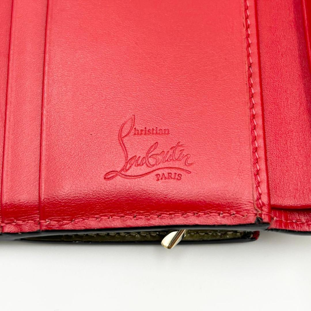 クリスチャン ルブタン マカロン ゴールド スタッズ 三つ折り財布