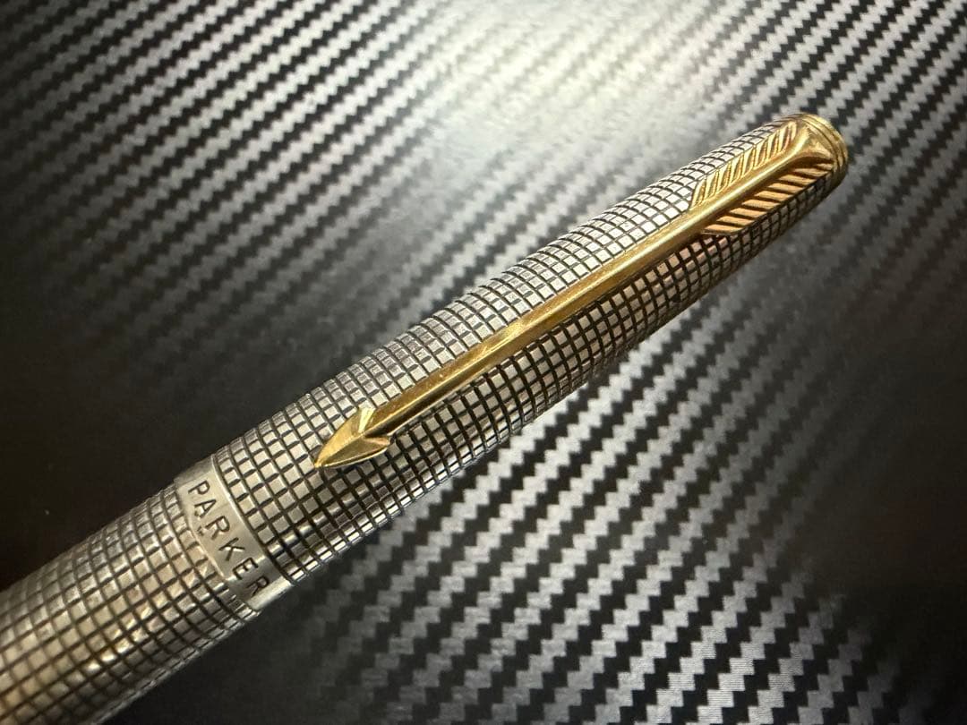 極美 パーカー 75 シズレ スターリングシルバー フラットトップ XF 万年筆