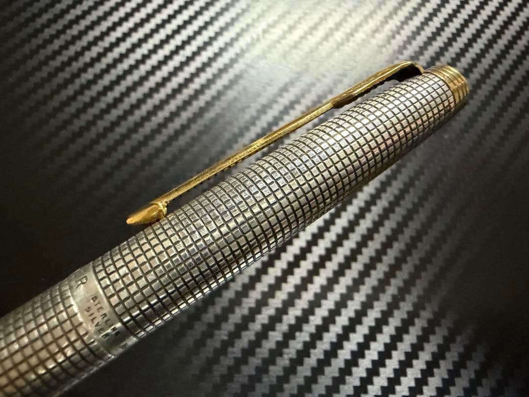 極美 パーカー 75 シズレ スターリングシルバー フラットトップ XF 万年筆