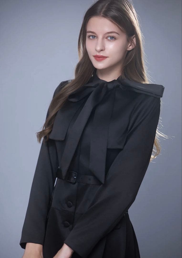 Bow-tie satin dress riu サテン　ドレス