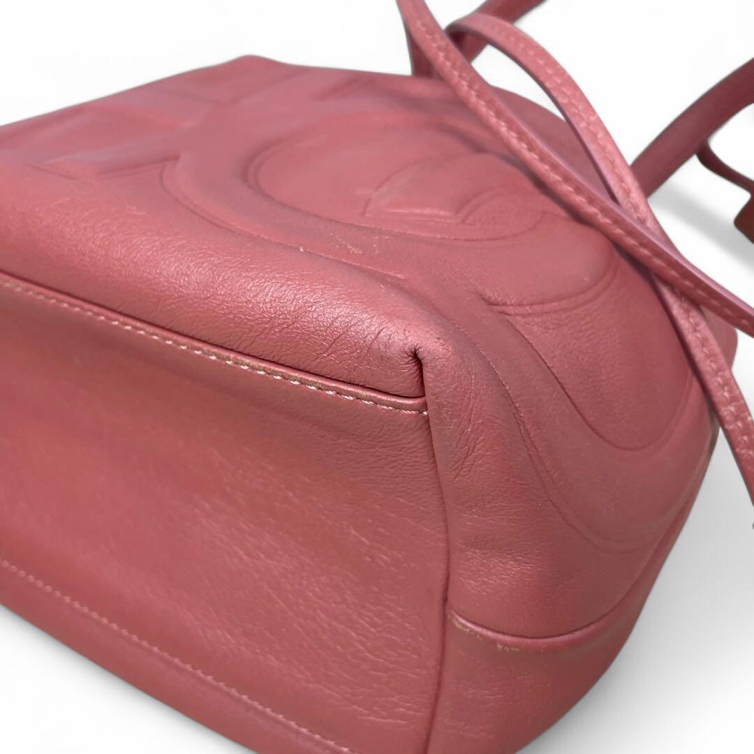 美品　ジミーチュウ　ジュノ　ショルダーバッグ 巾着　ローズウッド レザー