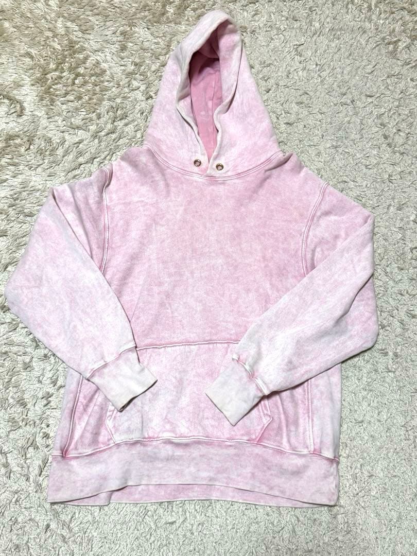 LES TIEN ロンハーマン L ピンク パーカー ウォッシュ加工