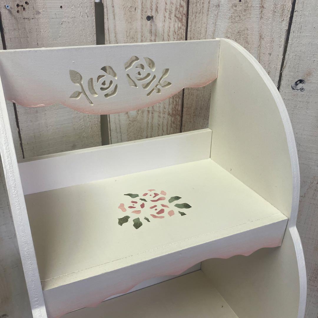 &ねこ大好きさん専用纏め　薔薇のカット&ステンシルピンクの木製2段とスリムラック