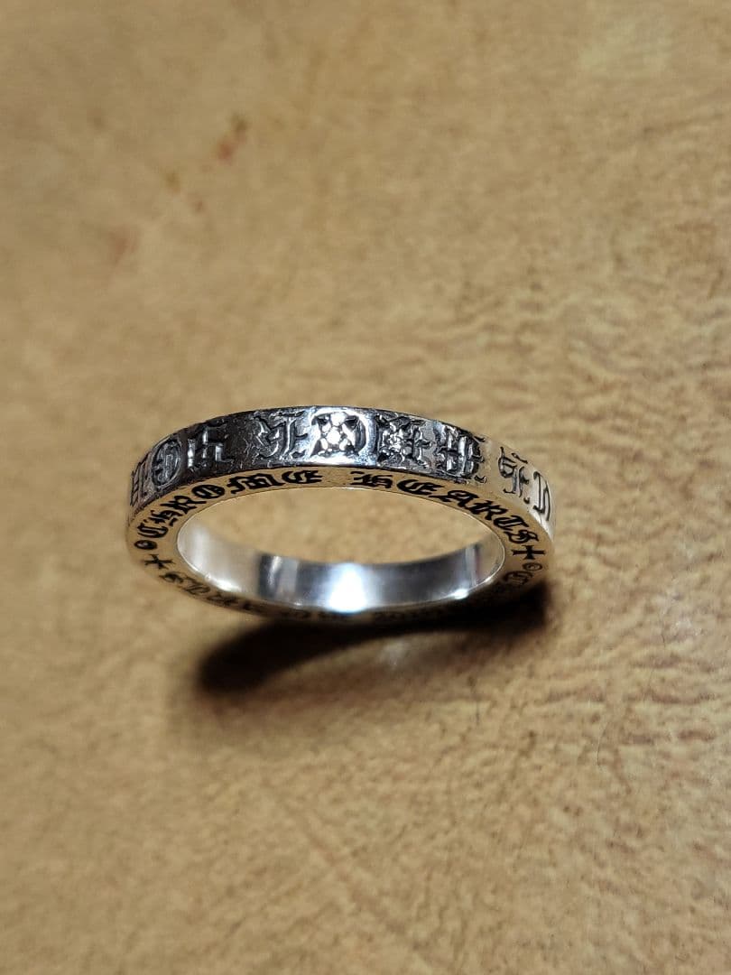 クロムハーツ 3mmスペーサーファックユー シルバー　2Pダイヤリング 17号