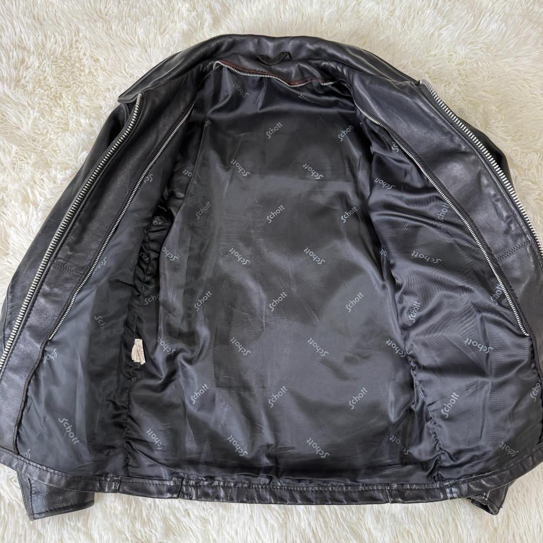 【希少32✨】ショット SCHOTT シングル ライダース レザージャケット 黒