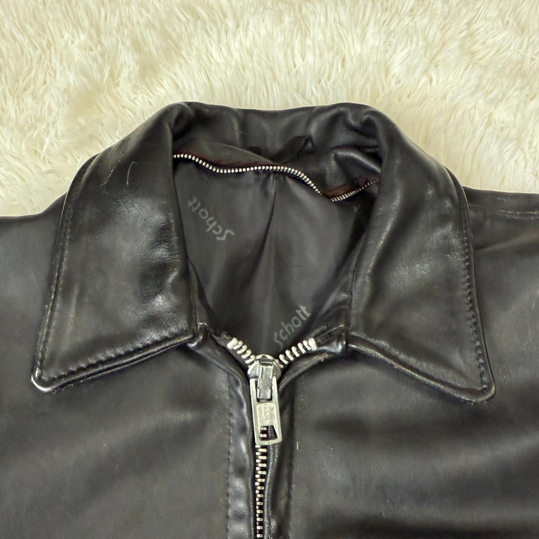 【希少32✨】ショット SCHOTT シングル ライダース レザージャケット 黒