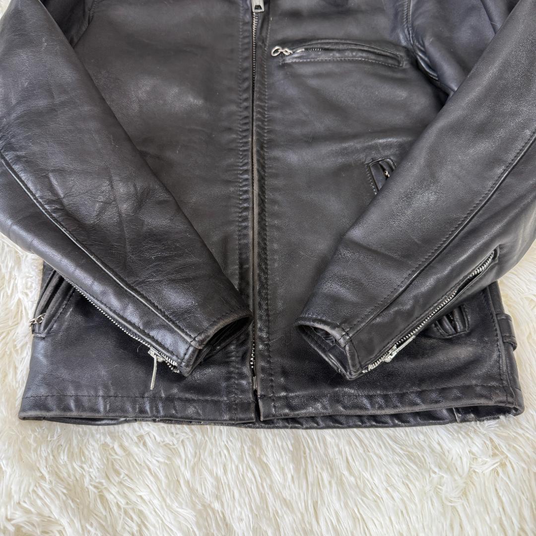 【希少32✨】ショット SCHOTT シングル ライダース レザージャケット 黒