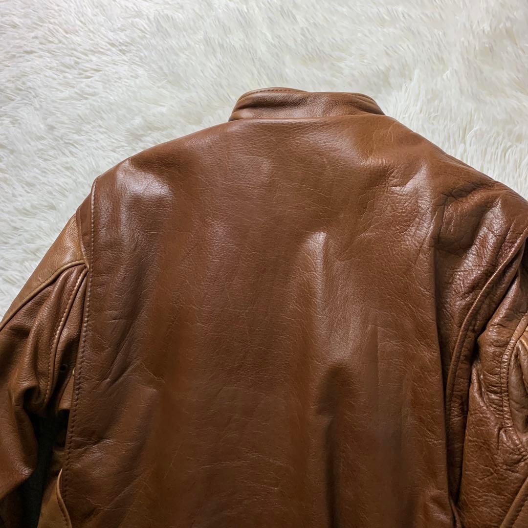 【雰囲気抜群】SCHOTTライダースジャケット 641 本革 キャメル 38