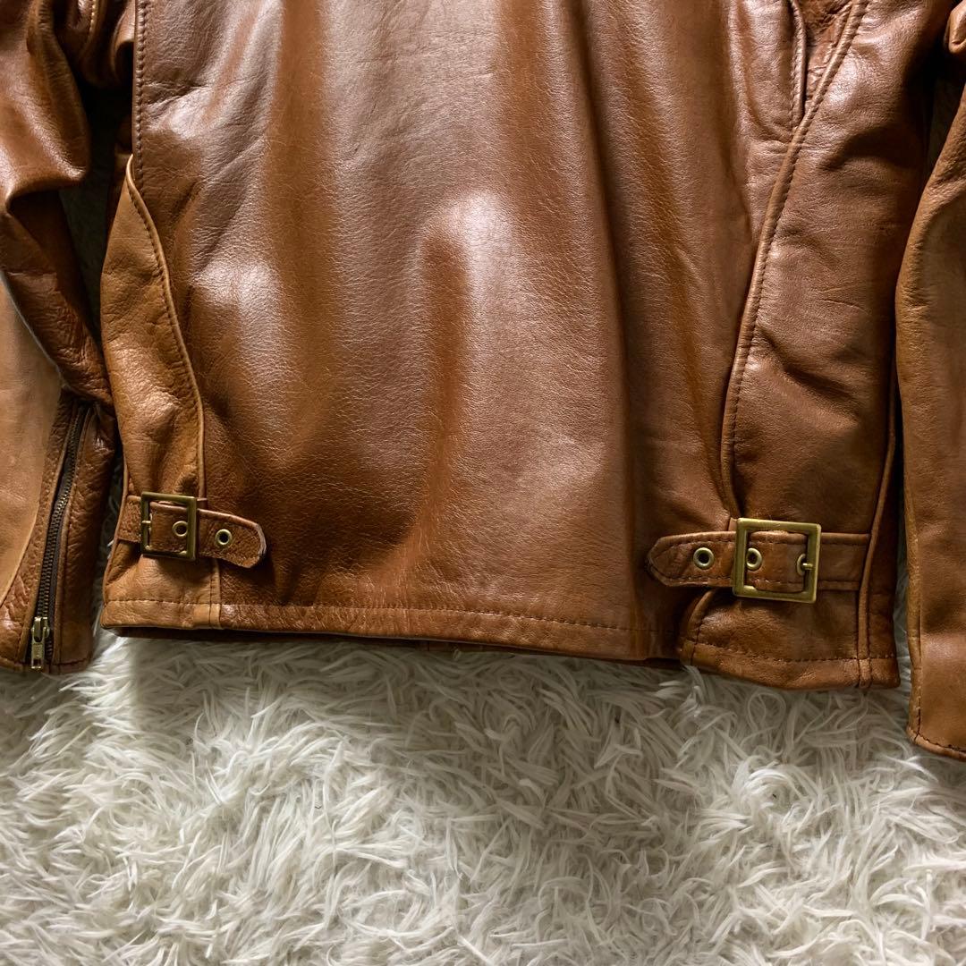 【雰囲気抜群】SCHOTTライダースジャケット 641 本革 キャメル 38