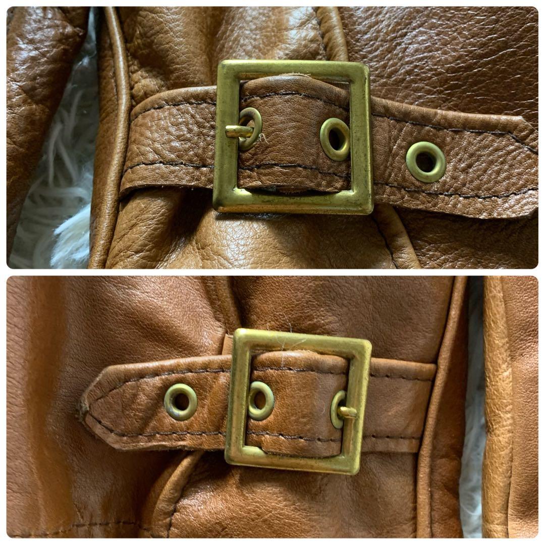 【雰囲気抜群】SCHOTTライダースジャケット 641 本革 キャメル 38