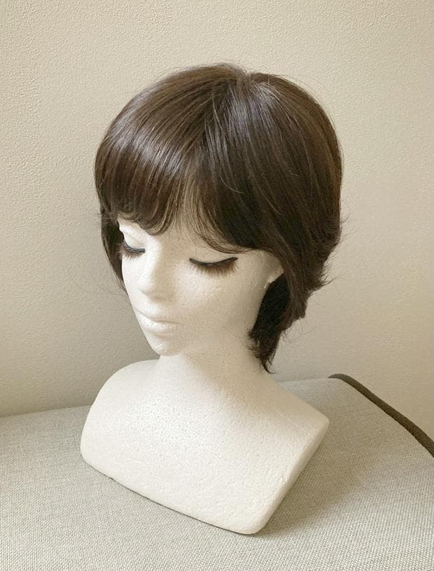 ナオアート(NAO-ART)　人毛MIX　らくらくフィット帽子ウィッグ　栗色