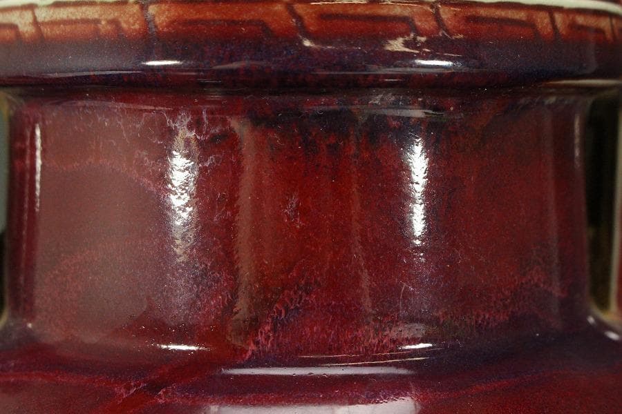 中国美術 鈞窯 紫斑釉 三足 双耳 香炉 高33.5cm(LC121)