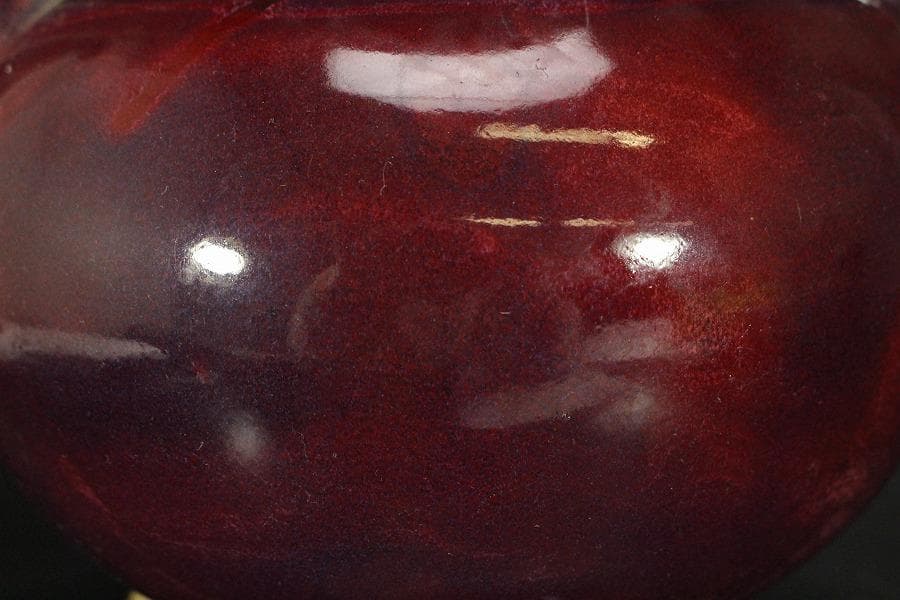 中国美術 鈞窯 紫斑釉 三足 双耳 香炉 高33.5cm(LC121)