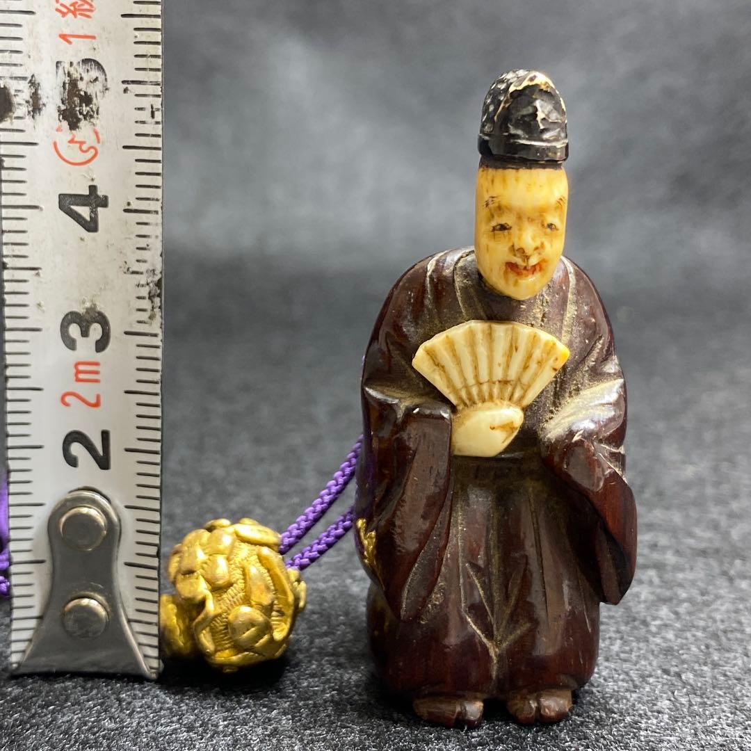 専用　芝山　鹿寿老　蒔絵印籠根付　50g 東Y7-0213☆2Fチヒエ