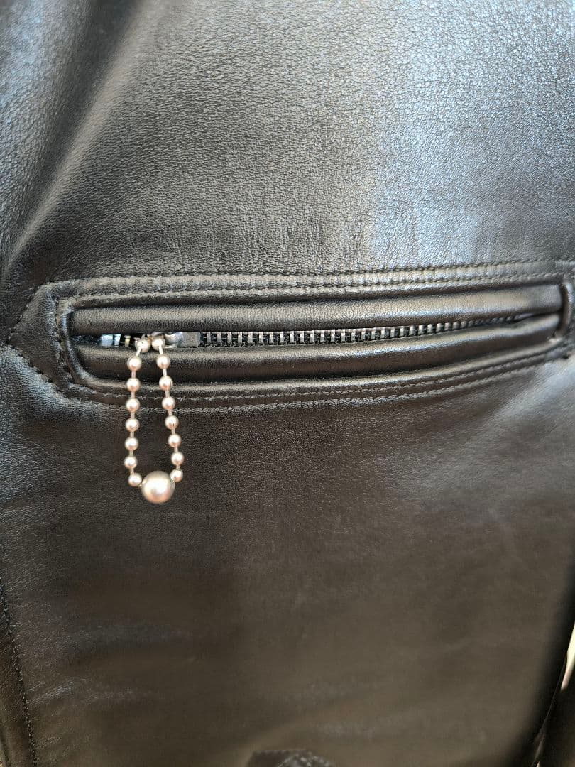 猫たちの父様向Cidu ブラック レザー シングルライダースジャケット Mサイズ