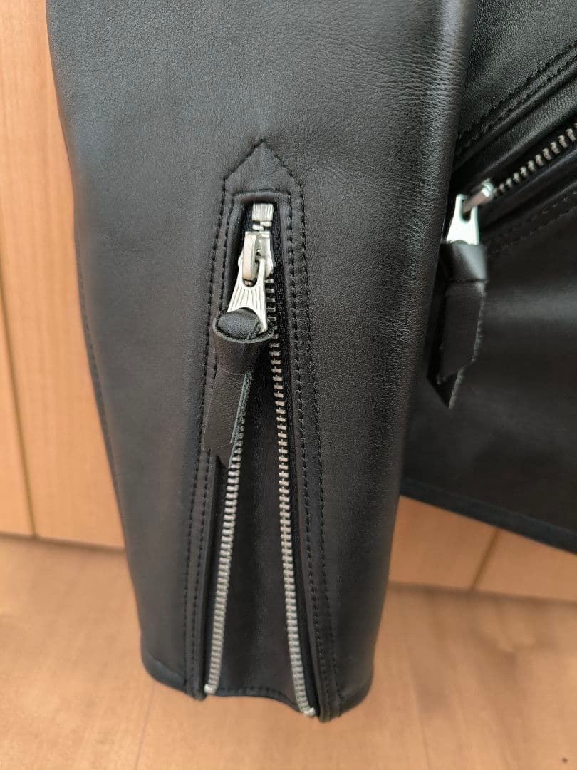 猫たちの父様向Cidu ブラック レザー シングルライダースジャケット Mサイズ