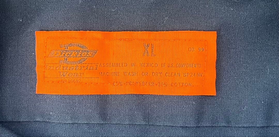 90s SOULFLY Dickies 半袖ワークシャツ XL ネイビー刺繍ロゴ