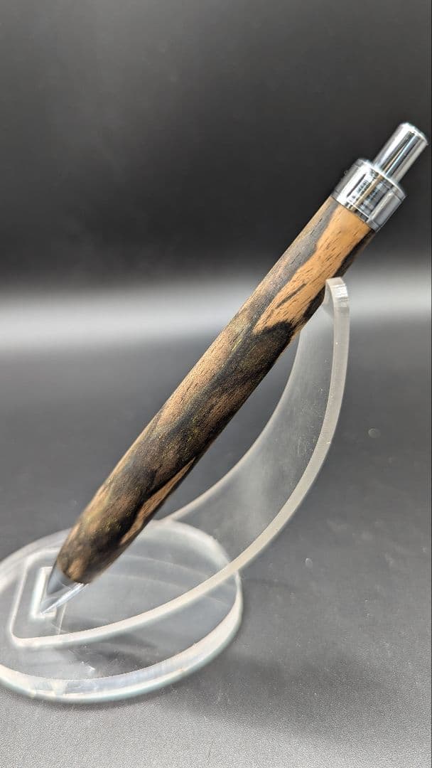 400ペン工房翌檜　極上　黒柿孔雀杢　木軸シャーペン　ボールペン