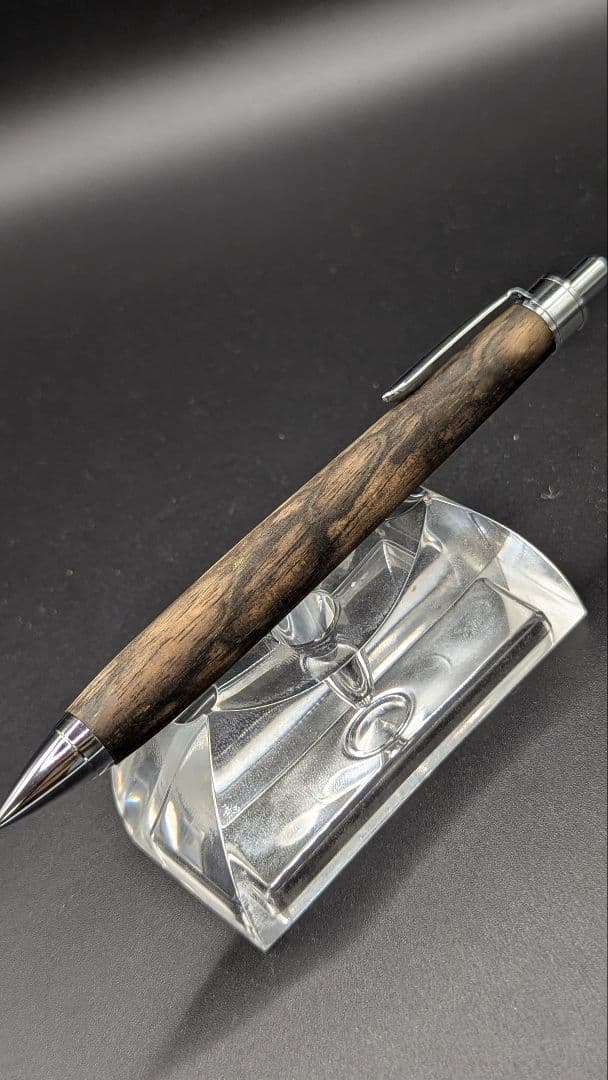 400ペン工房翌檜　極上　黒柿孔雀杢　木軸シャーペン　ボールペン