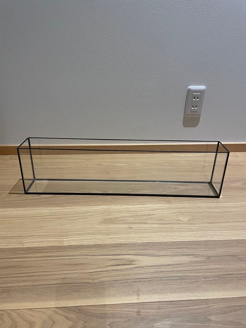 (未使用)ガラス花瓶フラット水槽　横幅60.5cm×縦9cm×高さ15.5cm