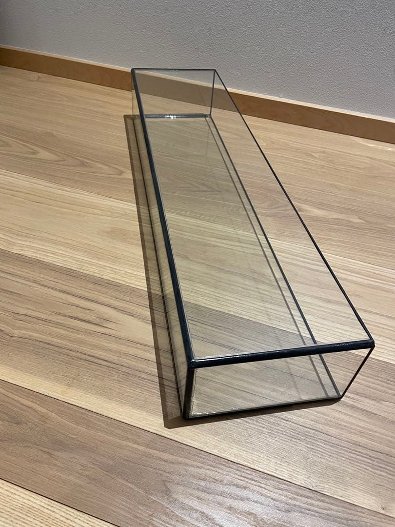 (未使用)ガラス花瓶フラット水槽　横幅60.5cm×縦9cm×高さ15.5cm