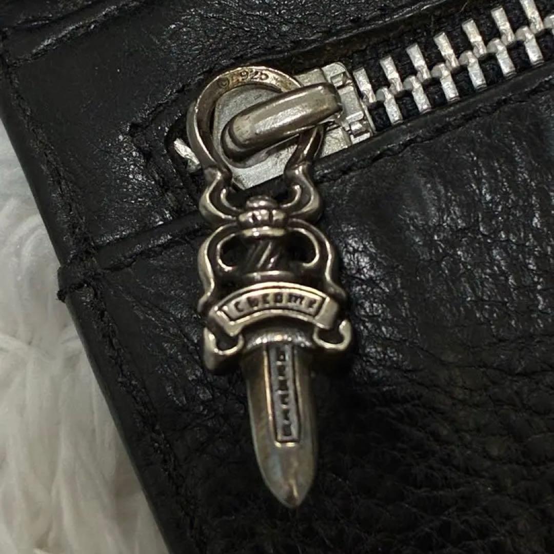 【専用】CHROME HEARTSクロムハーツ ウェーブウォレットブラックレザー