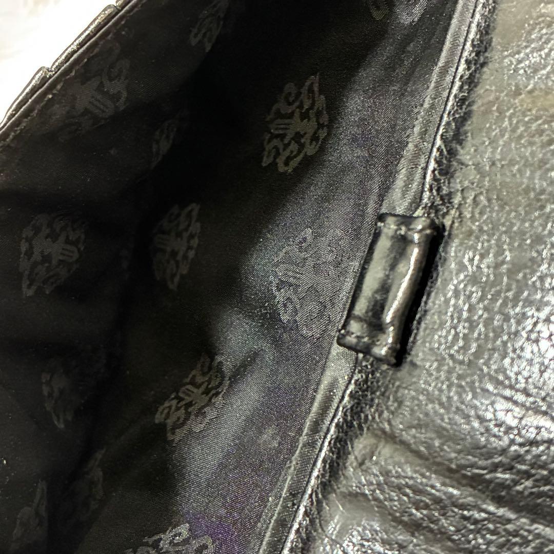 【専用】CHROME HEARTSクロムハーツ ウェーブウォレットブラックレザー