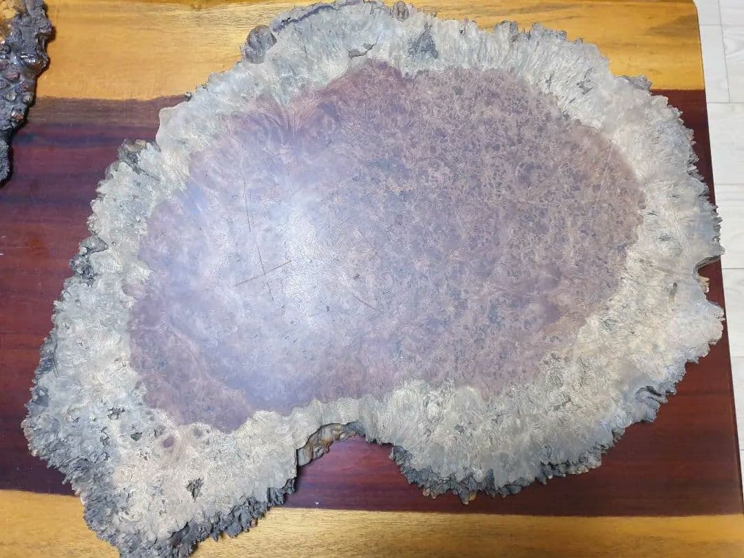 アンボイナバール　花梨　瘤　未塗装　厚4.5cm　銘木　座卓　衝立　花台　無垢