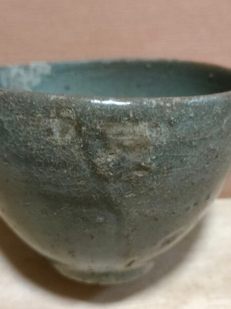 高麗湯呑　青磁　時代物　朝鮮半島美術　骨董アンティークNo.320
