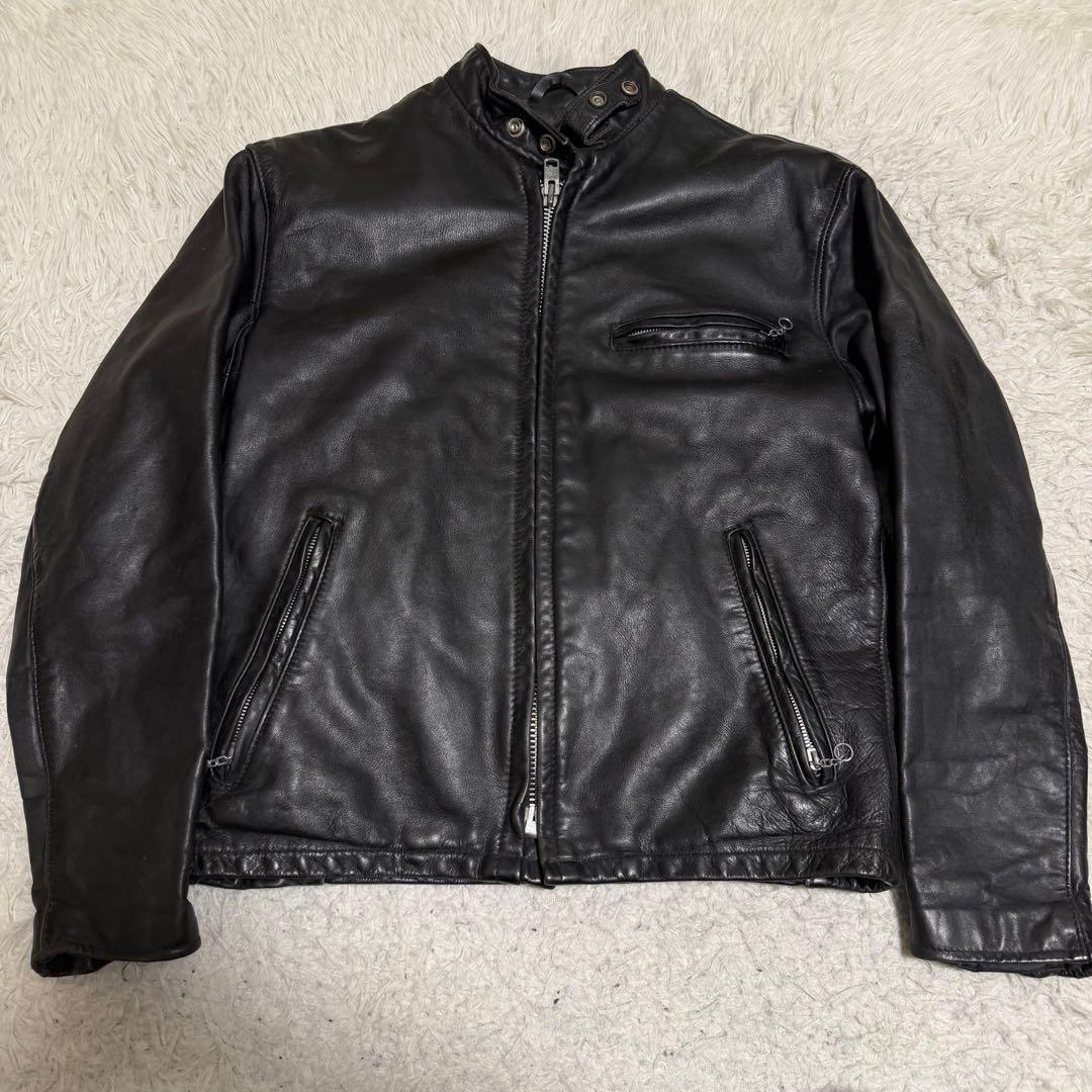 希少美品XLサイズ相当　ショット　141 シングルライダースジャケット　ライナー