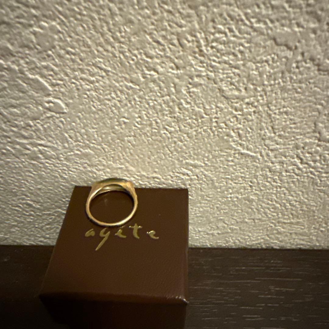 アガット★プレナイト 葡萄石 リング★K10 9号