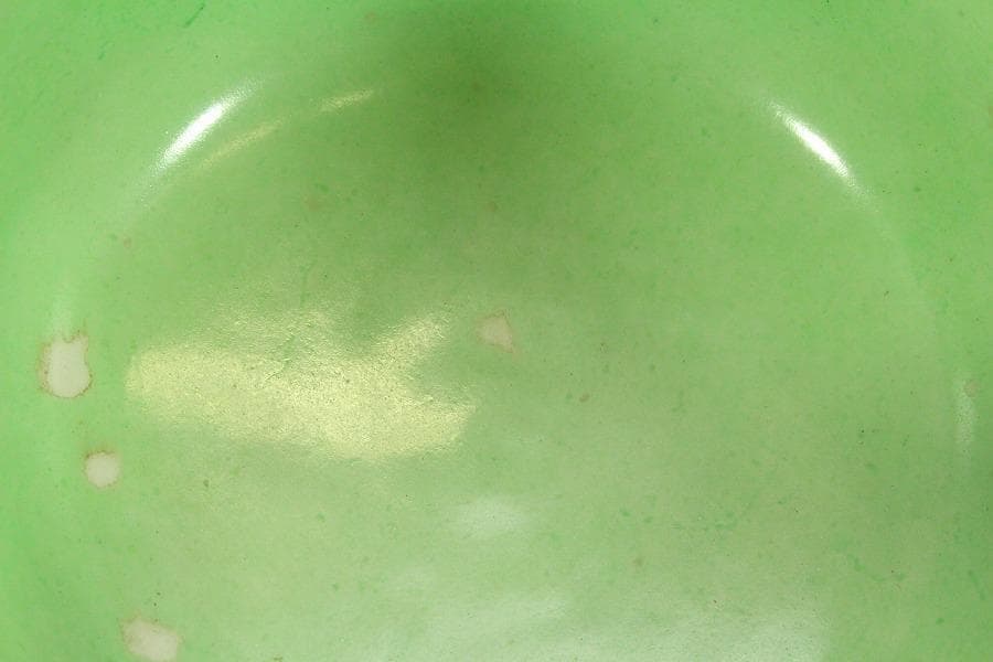 中国美術 粉彩 花鳥紋 珊瑚釉 遊高台 洗 φ14cm 光緒年製(LC255)