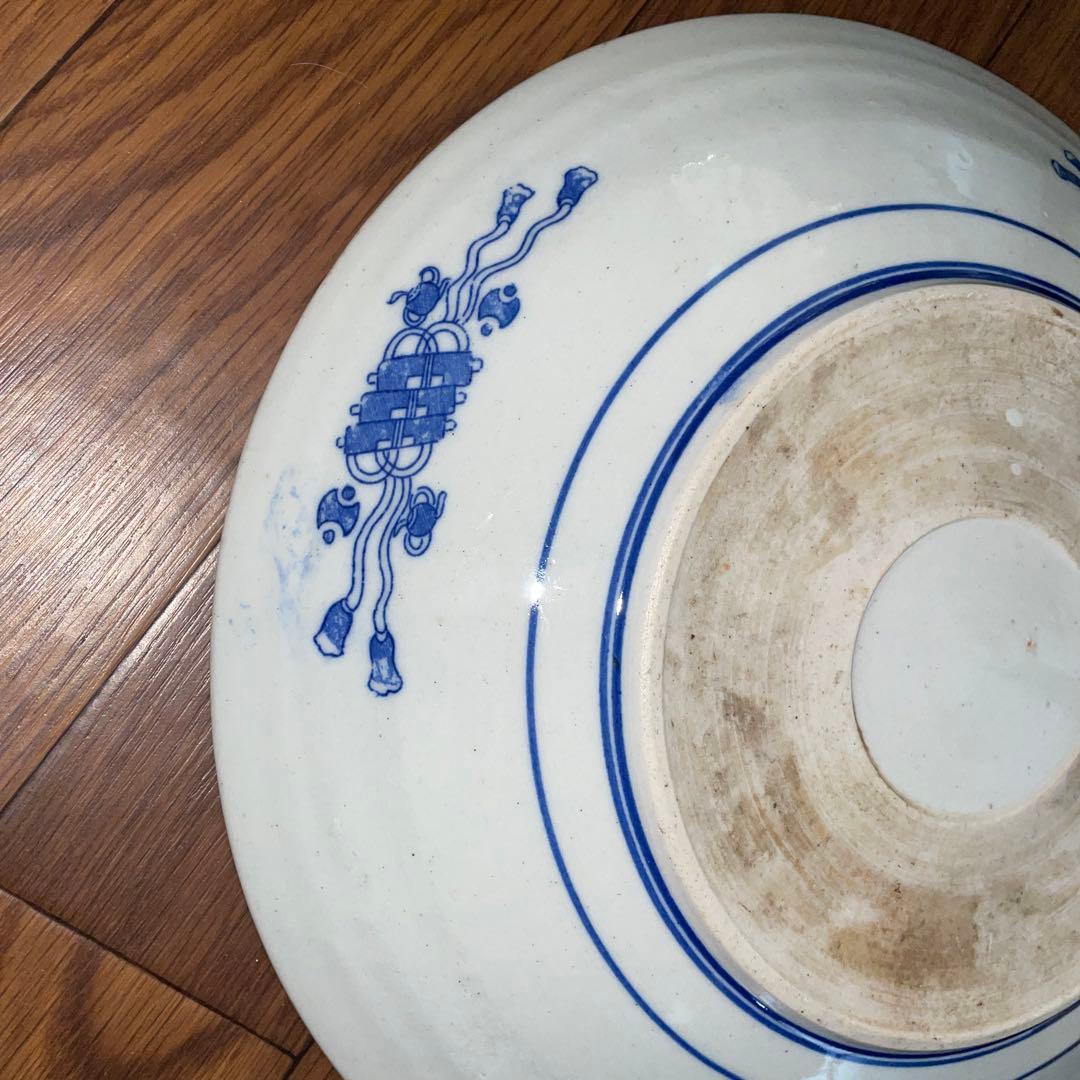 古伊万里？　染付　印判？皿　魚　大皿？