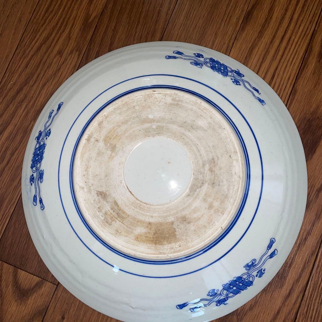 古伊万里？　染付　印判？皿　魚　大皿？