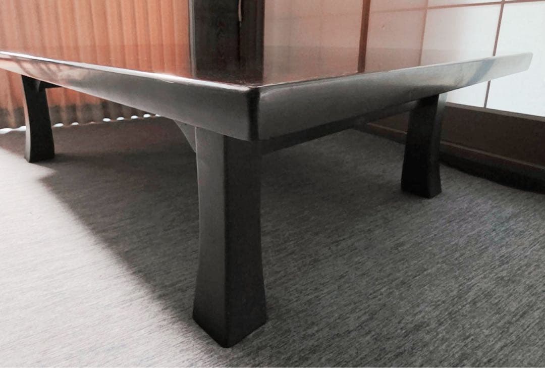 1950年代製アンティーク欅レトロ和机センターテーブル家具漆塗り鏡面系塗装座卓