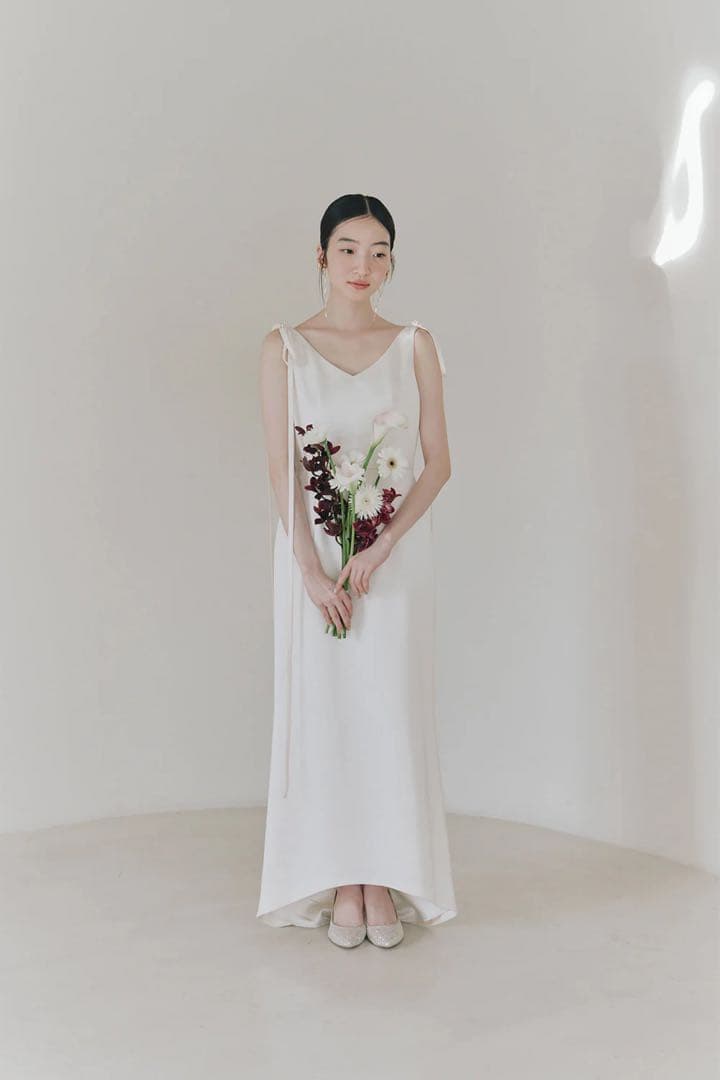 kaene サテンリボンドレス 結婚式2次会利用