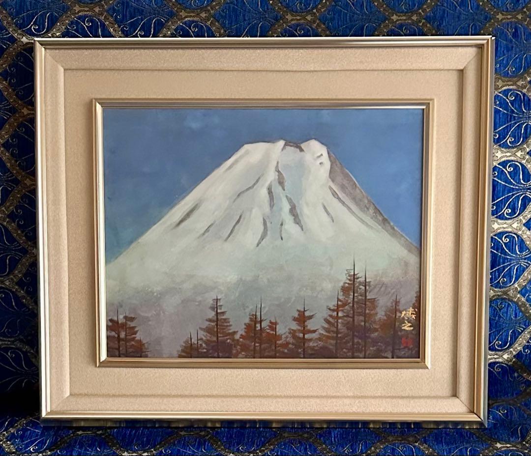 真作保証　■日本画■倉光博之■[忍野富士]■ 共シール ■6号