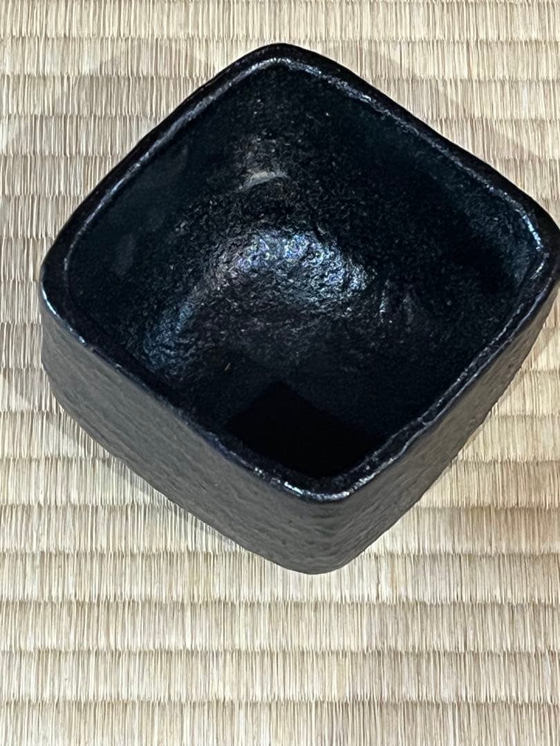 黒茶碗　佐々木昭楽作 長次郎写　ムキ栗茶碗