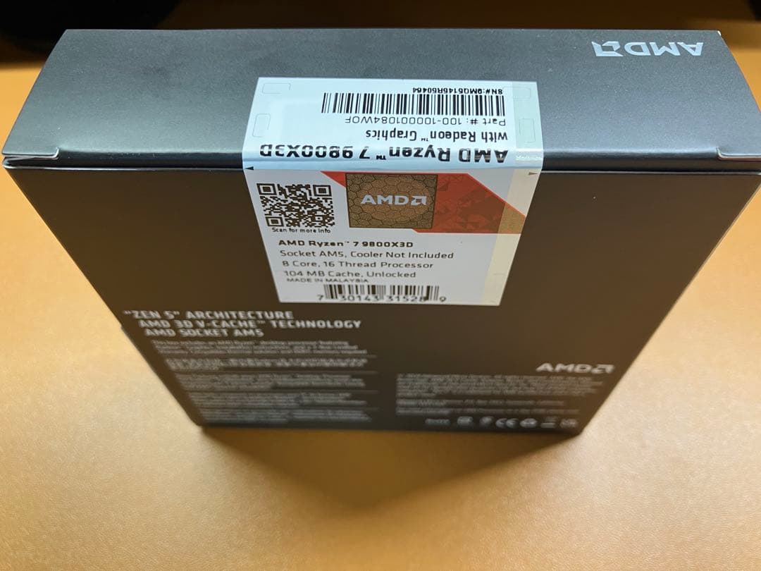 【新品未開封】AMD Ryzen7 9800X3D