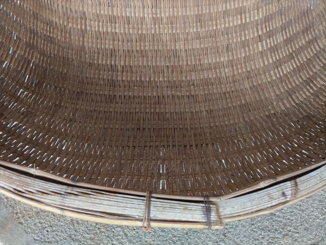 昭和レトロ　特大　丸型　竹ザル　竹かご　竹細工