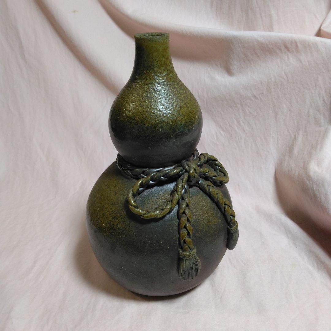 備前焼　作家物　瓢箪型　花入れ