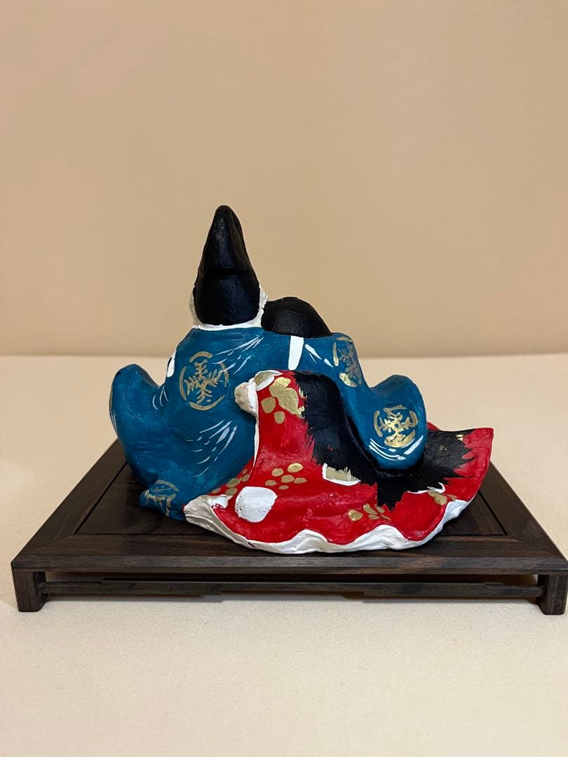 六原張子　肩寄雛　ひな人形　岩手花巻市　木製台付　希少　カップル雛　逸品　お雛様