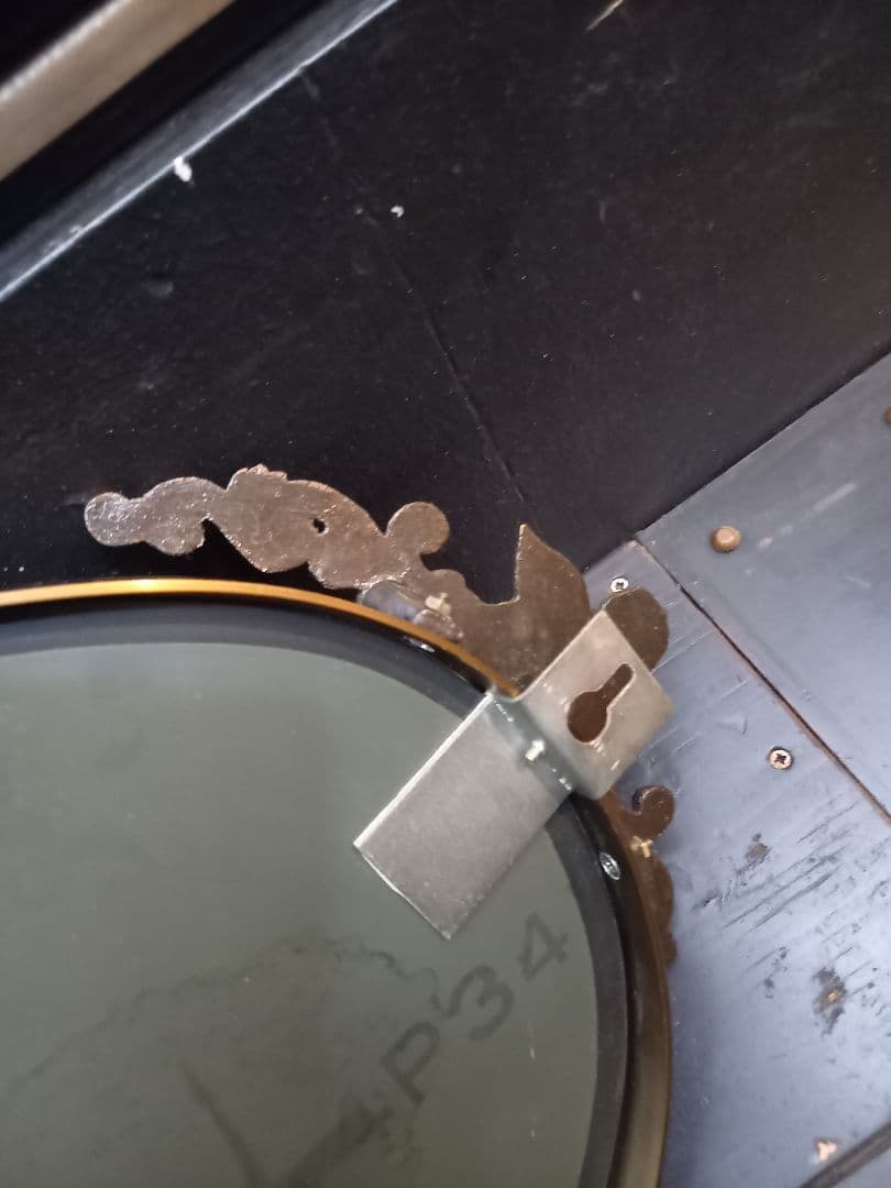 ヴィンテージ　オーバル形　真鍮製　エンジェル　トップ　パール　ビーズ　　ミラー