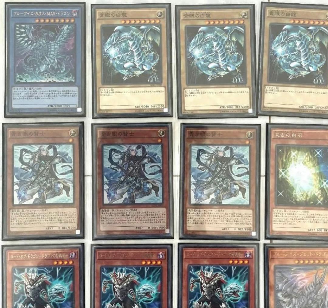 【遊戯王カード 】青眼の白龍 構築デッキ スリーブ3重