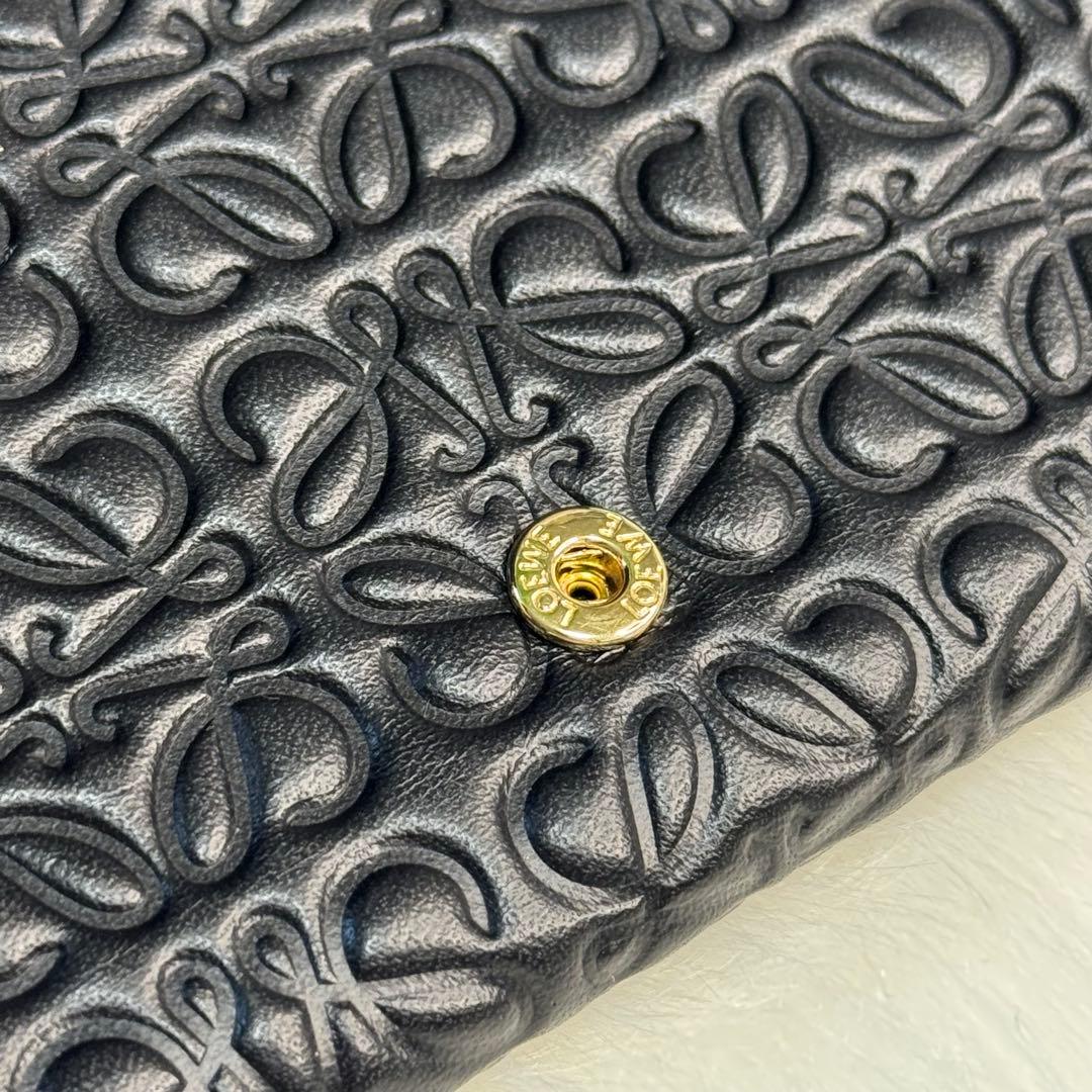 LOEWE ロエベ リピート アナグラム ミディアムウォレット ブラック