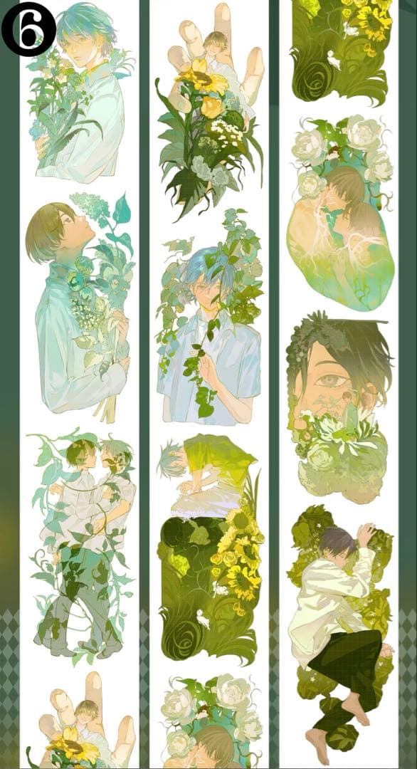 【M】海外　10m巻　貝殻光マスキングテープ　人物系/お花系/男の子　女の子