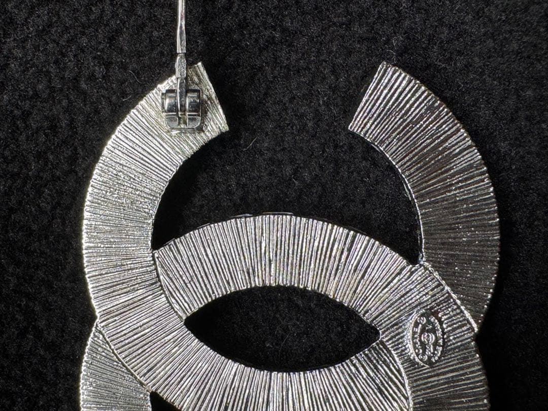 CHANEL ココマーク ブローチ ラインストーン バゲットストーン シルバー