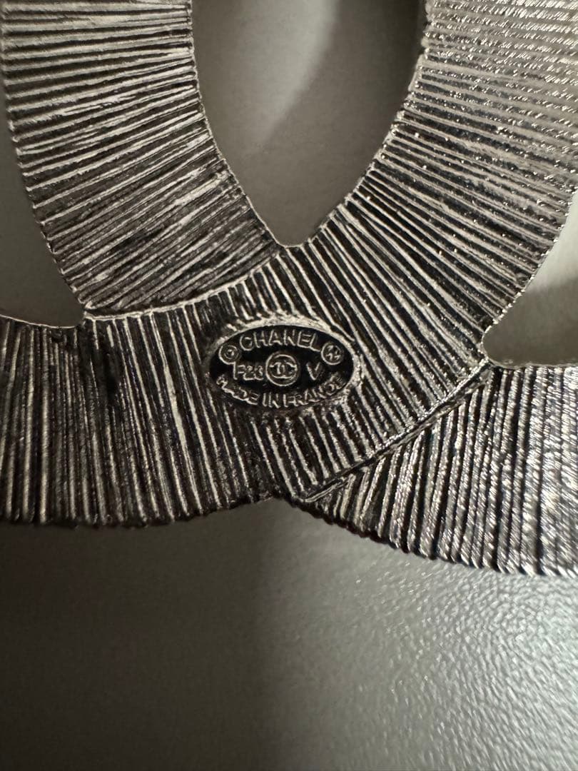 CHANEL ココマーク ブローチ ラインストーン バゲットストーン シルバー