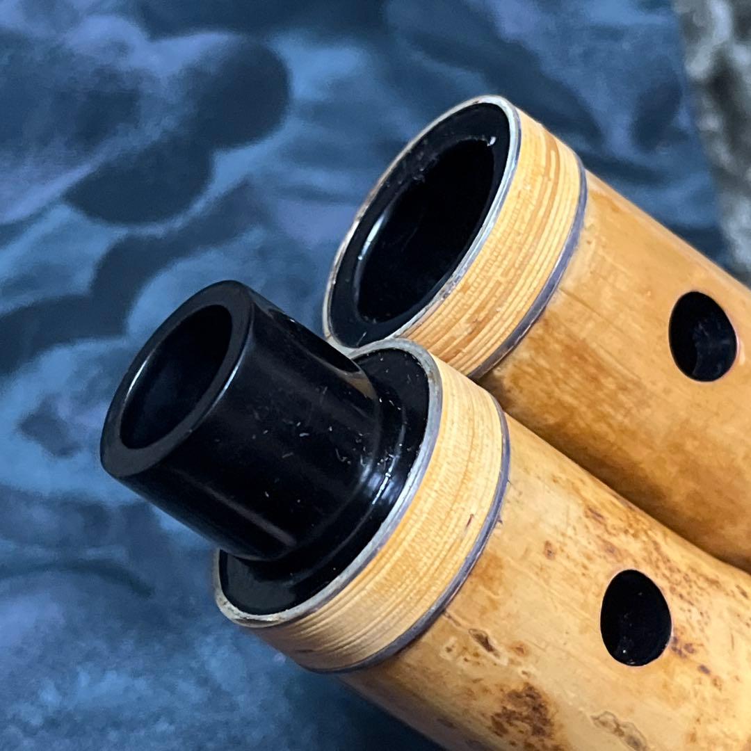 尺八 琴古流 在銘 二尺管 中継ぎ籐巻き銀三線 【音出し確認済み】